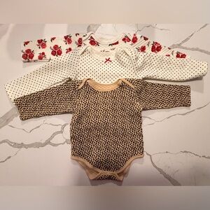 3 Warm 24m quilted body suits.